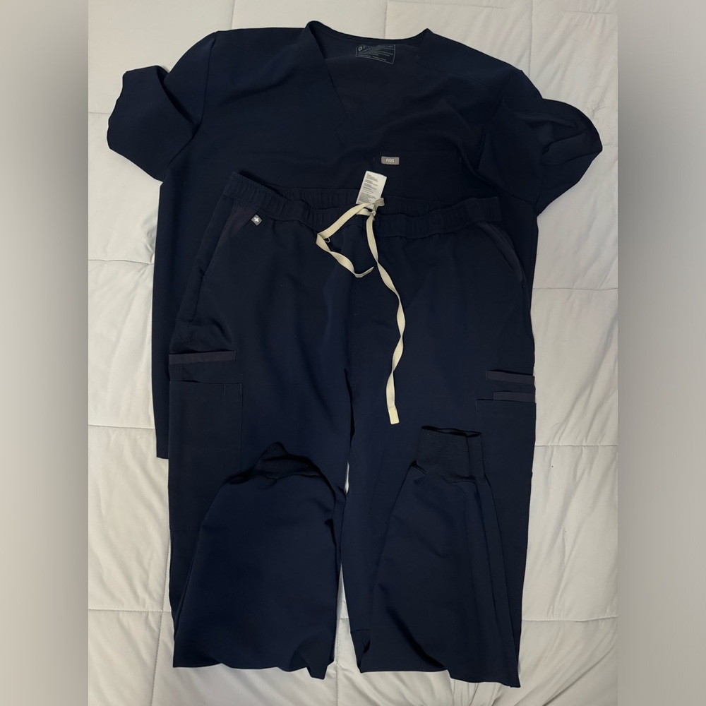 Figs double utility navy scrubs set, 2XL